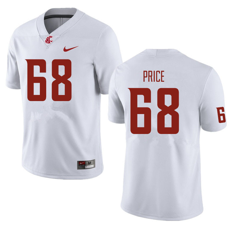 Men #68 Jimmy Price Washington State Cougars Football Jerseys Sale-White - Click Image to Close